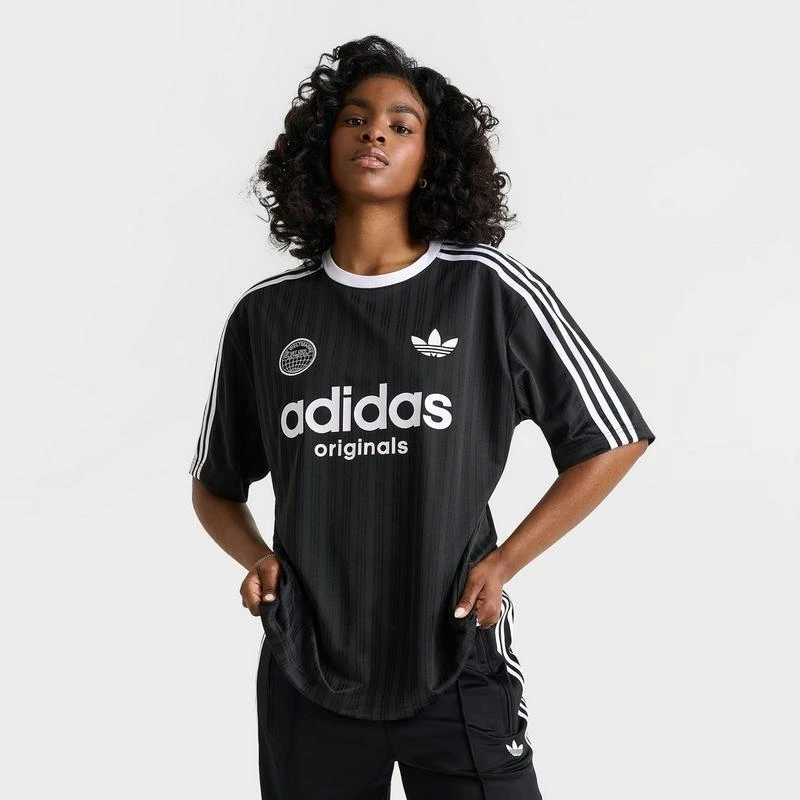 Adidas Women's adidas Originals 3 Stripes Oversized Soccer Jersey T-Shirt 3