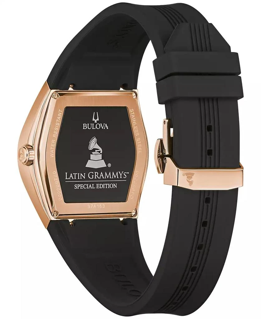 Bulova Men
s Latin Grammy Black Silicone Strap Watch 40.5mm 3