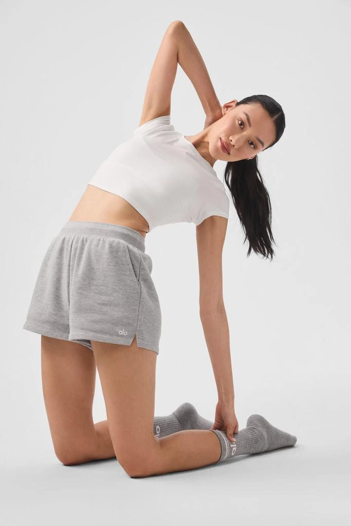 Alo Low Key Sweat Short - Athletic Heather Grey 4