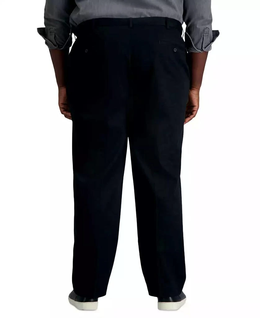 Haggar Men's Big & Tall Premium No Iron Khaki Classic Fit Flat Front Hidden Expandable Waistband Pants 3