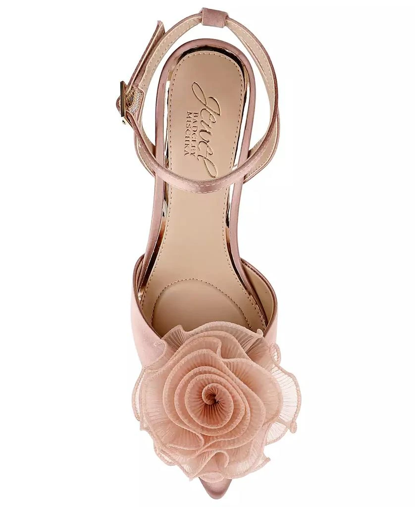 Badgley Mischka Women's Taylee Ankle Strap Flower Pumps 9