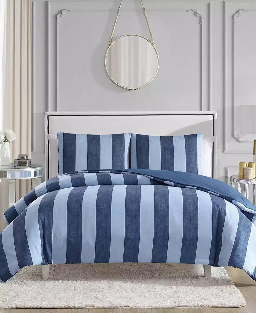 Juicy Couture Denim Stripe 3-Pc. Reversible Comforter Set, Full/Queen 8