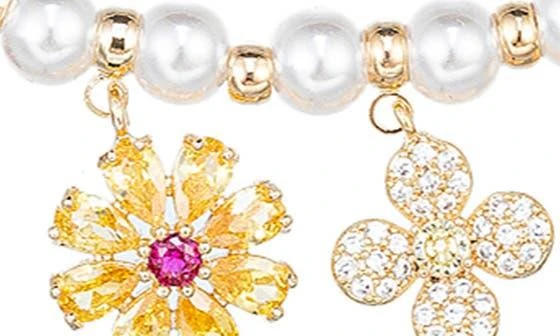 EYE CANDY LOS ANGELES Juliet CZ Charm & Imitation Pearl Necklace 3