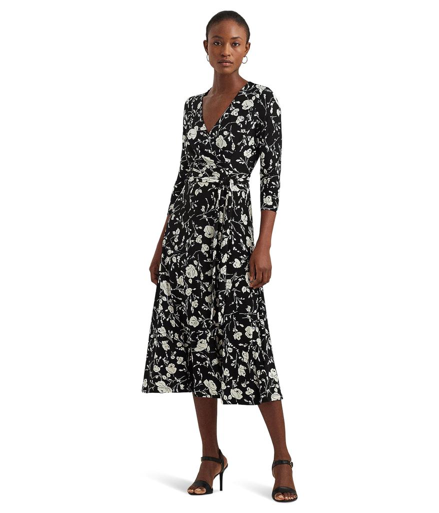 LAUREN Ralph Lauren Floral Surplice Jersey Dress