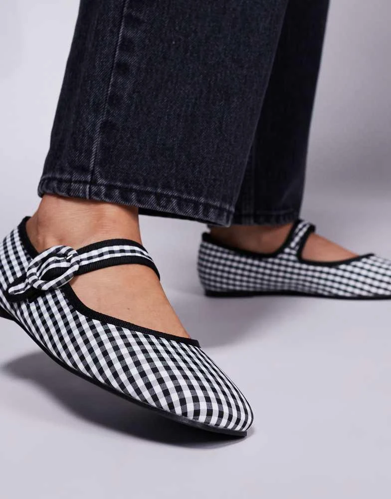 Public Desire Public Desire Griffin mary jane ballet flats in gingham 3