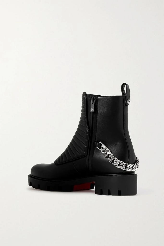 Christian Louboutin Maddic Max chain-embellished quilted leather ankle boots 3