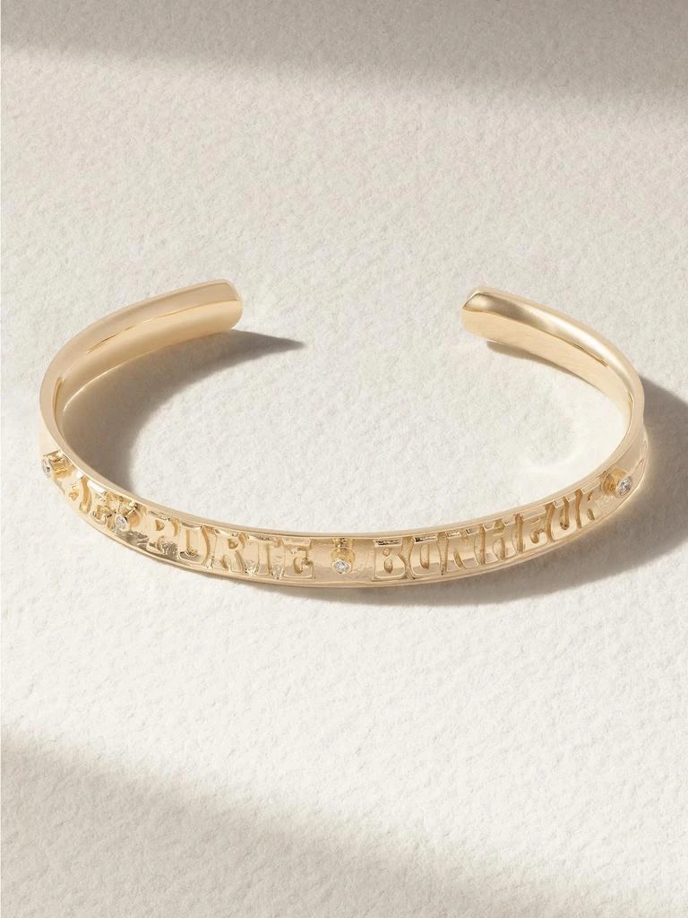 Marlo Laz Bonheur 14k 黄金钻石手镯 1