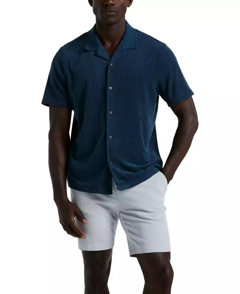 Perry Ellis Men's Short Sleeve Terry Button-Front Camp Shirt