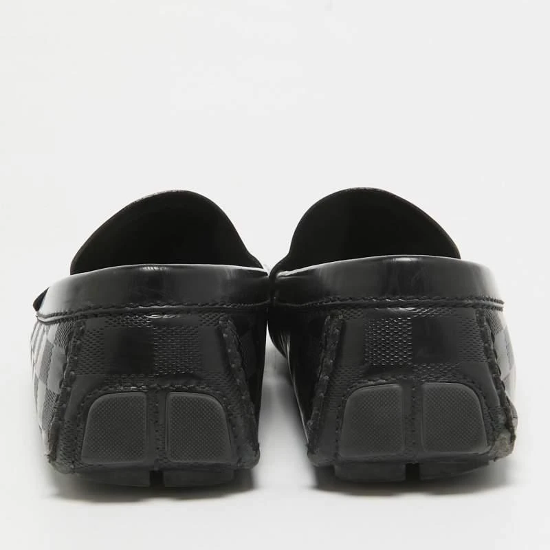 Louis Vuitton Louis Vuitton Black Damier Embossed Leather Outline Loafers Size 42.5 5