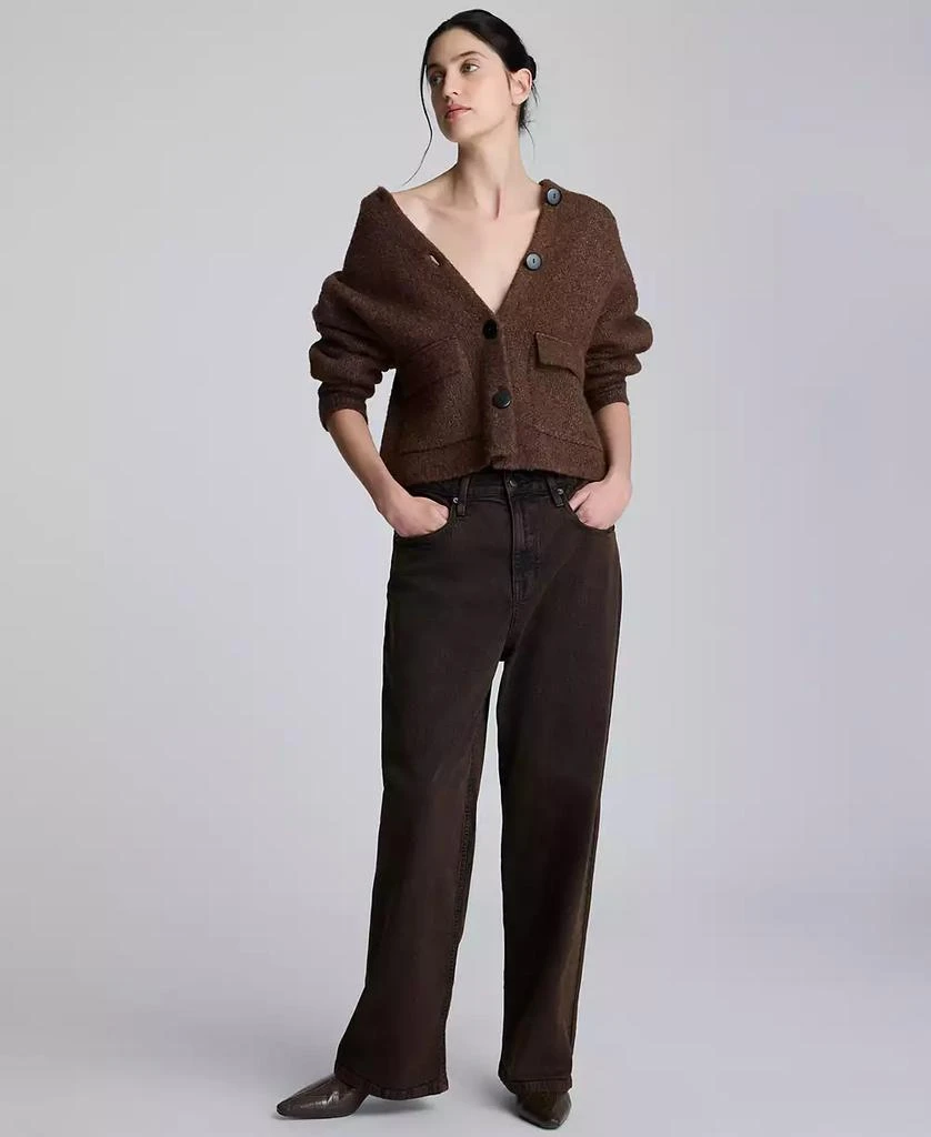 Kenneth Cole Women's Oversized Cropped Hoodie Bomber Jacket 6