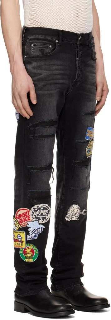 AMIRI Black Station Patch Repair Slim Jeans 2