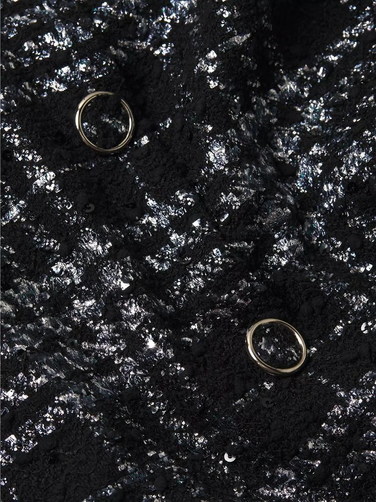 Black Halo Mae Metallic Plaid Midi-Dress 6