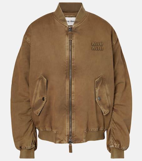 Miu Miu Miu Miu Logo-Patch Zipped Bomber Jacket - Jackets