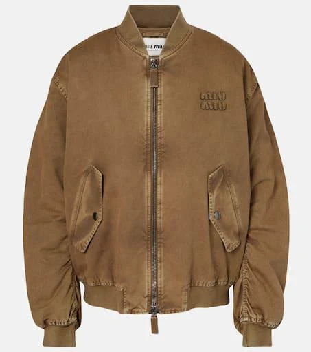 Miu Miu Cotton gabardine bomber jacket 1