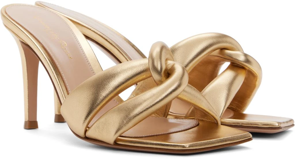 Gianvito Rossi Gold Amour Heeled Sandals 4
