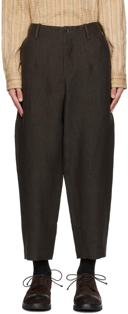 UMA WANG Brown Patrick Trousers