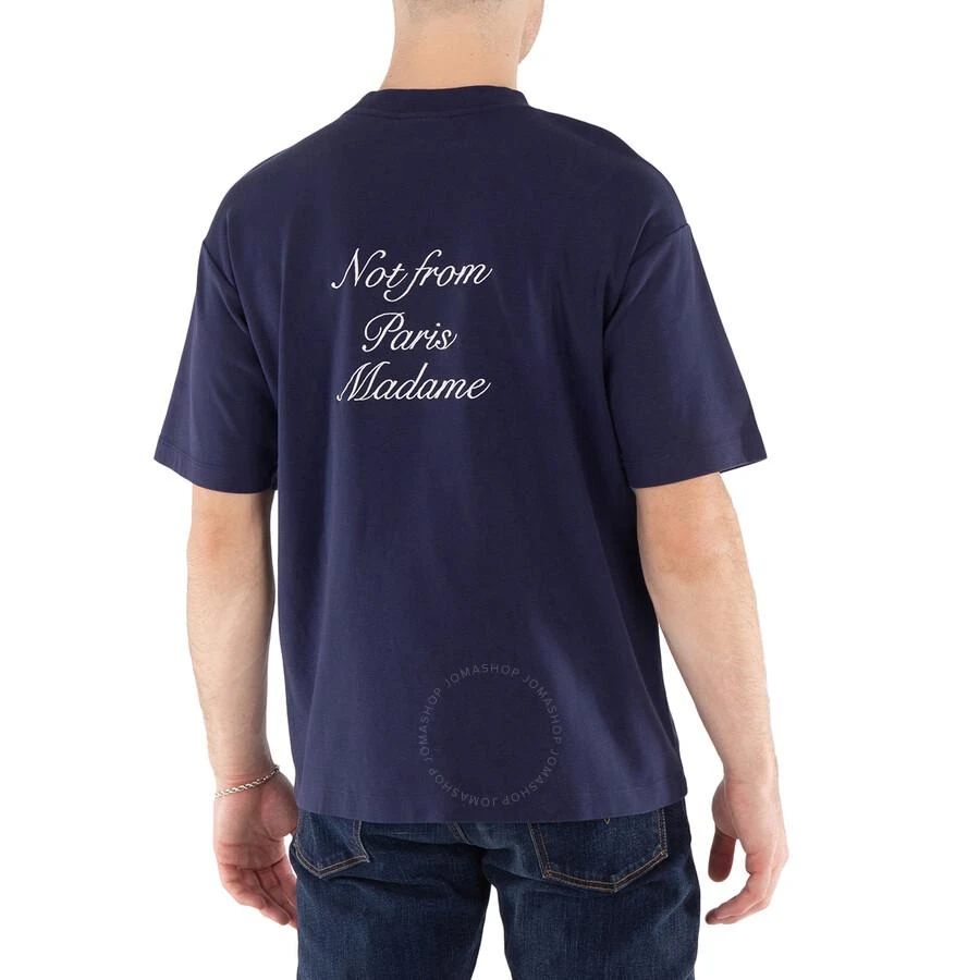 Drôle de Monsieur Drole De Monsieur Men's Navy Le T-Shirt Slogan Calligraphie, Size Small 3