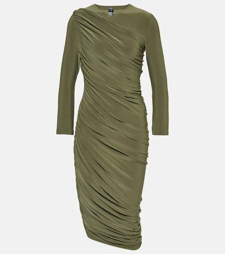 Norma Kamali Diana asymmetric ruched minidress 1