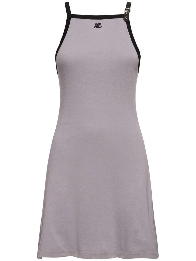 courreges Buckle Contrast Cotton Mini Dress 1
