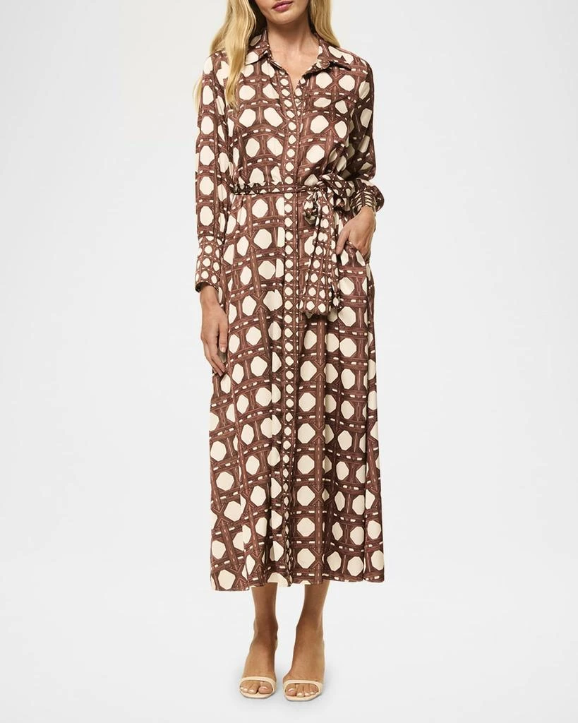 MISA Herminia Satin Midi Shirtdress 3