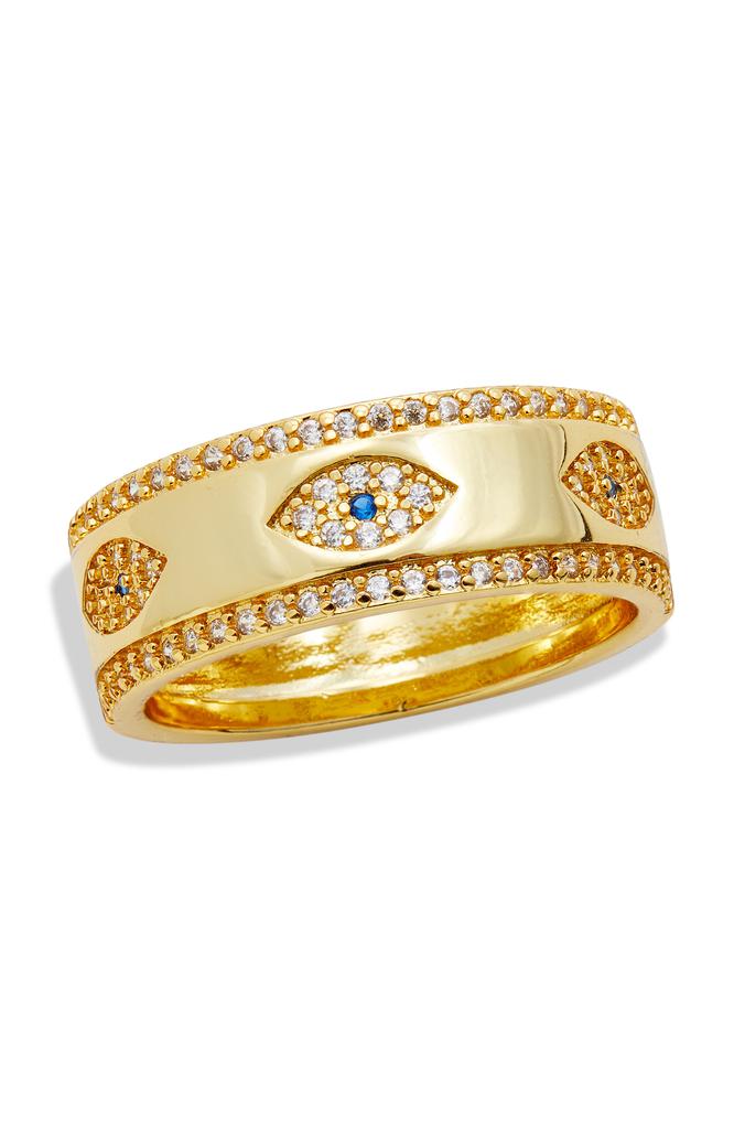 Savvy Cie Jewels Gold Evil Eye Band