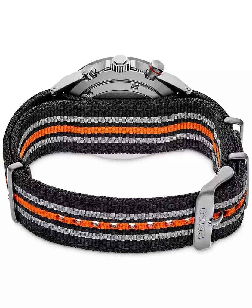 Seiko Men's Chronograph Black Striped Nylon Strap Watch 41mm 3