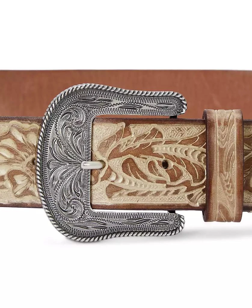 Ralph Lauren Women's Tooled Burnished Leather Belt 2