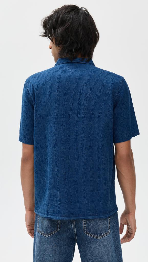 Universal Works Indigo Seersucker Road Shirt