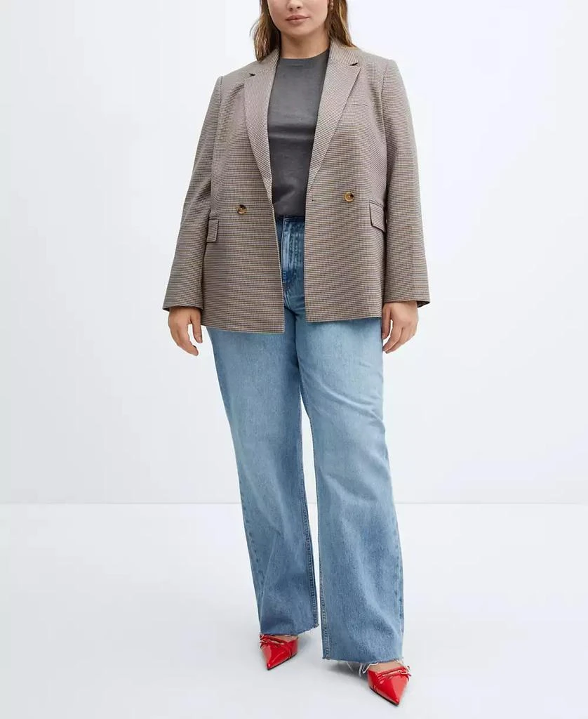 MANGO Women's Houndstooth Wool-Blend Blazer 5