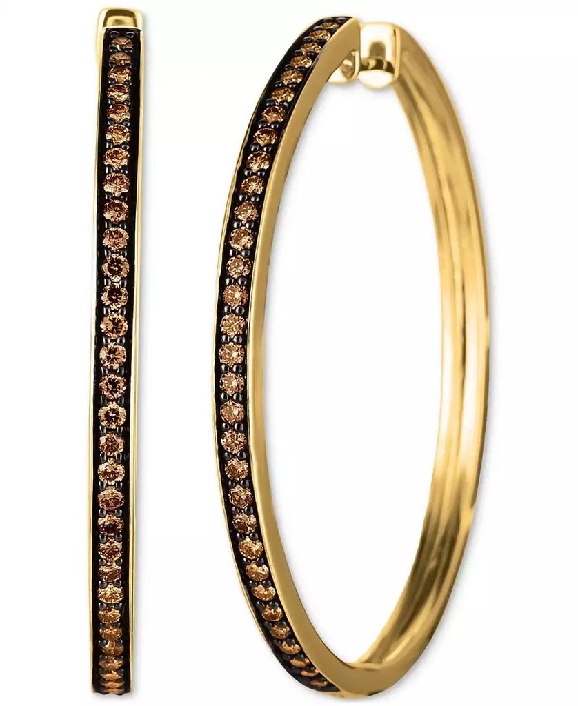 Le Vian Chocolate Diamond Medium Hoop Earrings (1 ct. t.w.) in 14k Gold, 1.57" 1