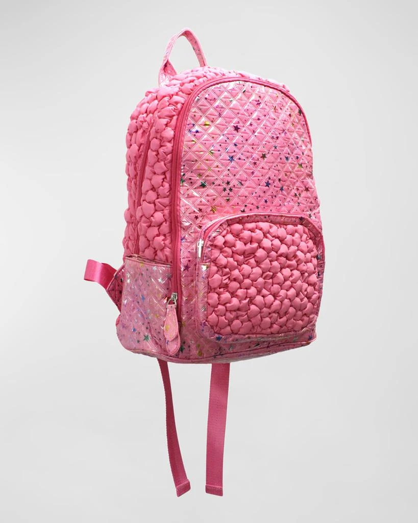 Bari Lynn Girl's Multicolor Star-Print Textured Backpack 2