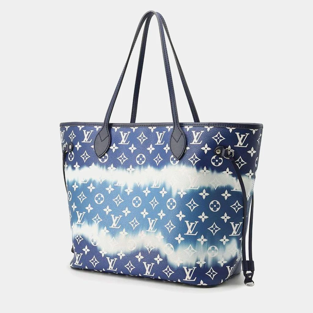 Louis Vuitton Louis Vuitton Blue Coated Canvas MM Neverfull Tote Bag 3