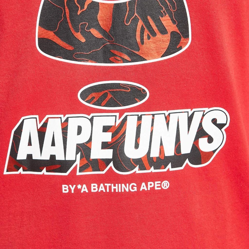 A Bathing Ape A Bathing Ape Red Digital Printed Cotton Knit Crew Neck T-Shirt S 3