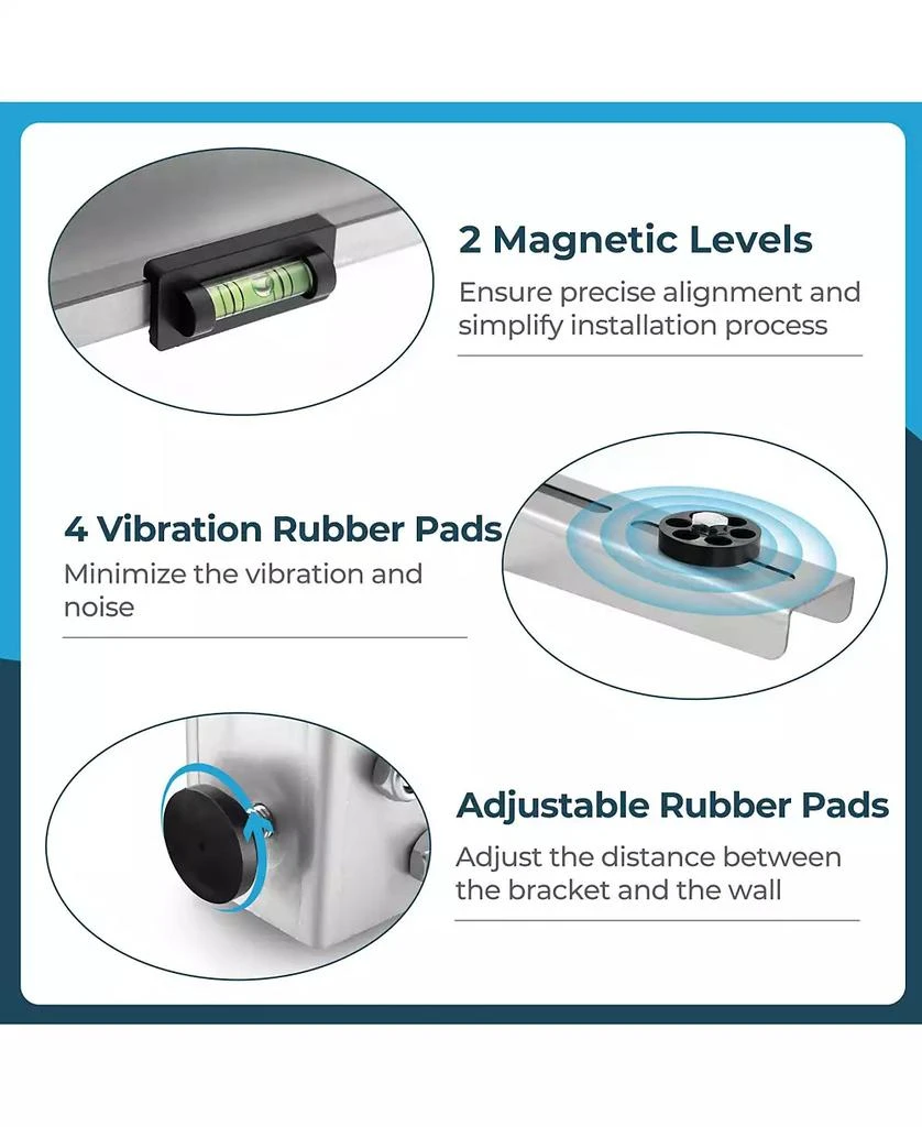 GOUUN Mini Split Wall Mounting Bracket for 6000-12000 BTU Universal Ductless AC 10