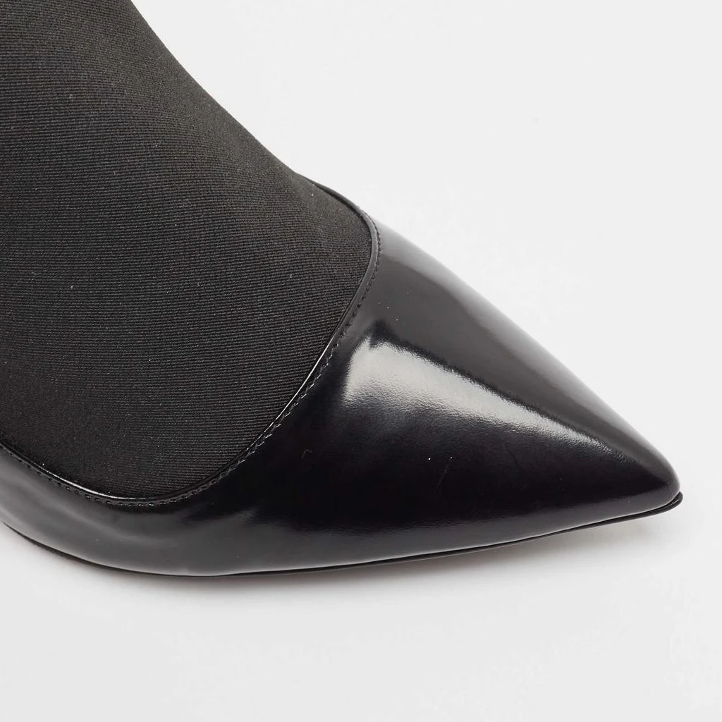Dior Dior Black Patent Leather and Stretch Fabric Ankle Booties Size 39 8