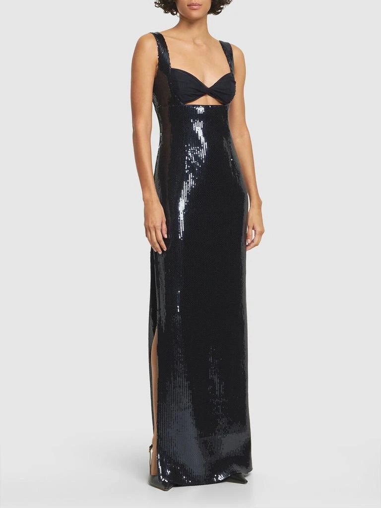 GALVAN Liquid Sequined Cutout Maxi Dress 1