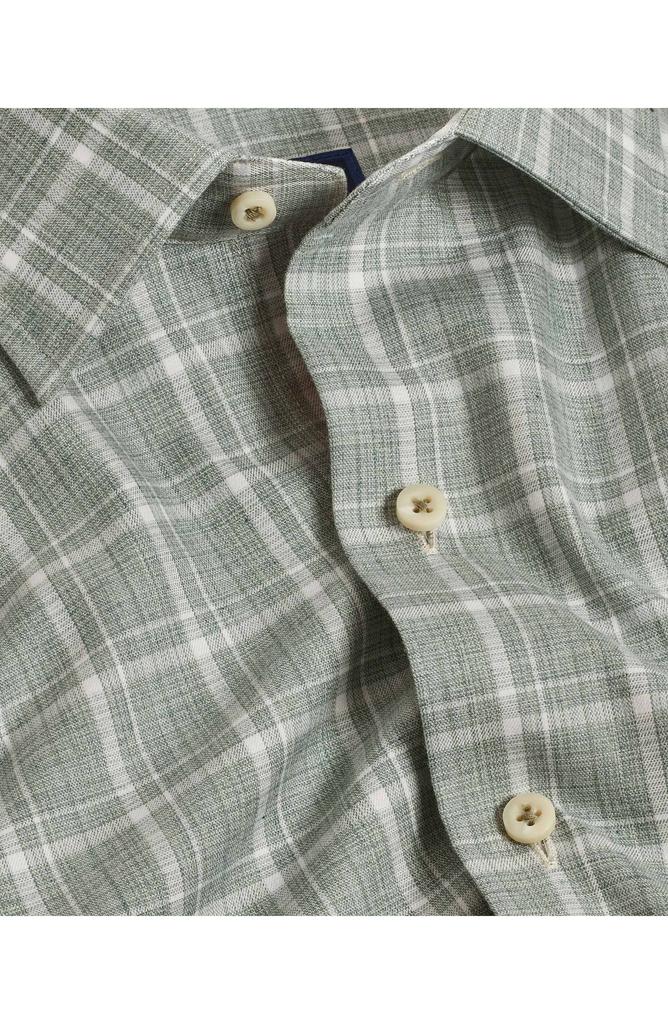 David Donahue Melange Twill Plaid Sport Shirt