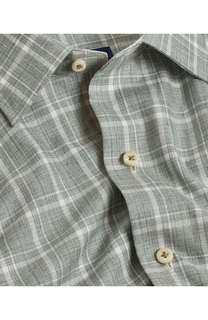 David Donahue Melange Twill Plaid Sport Shirt 2