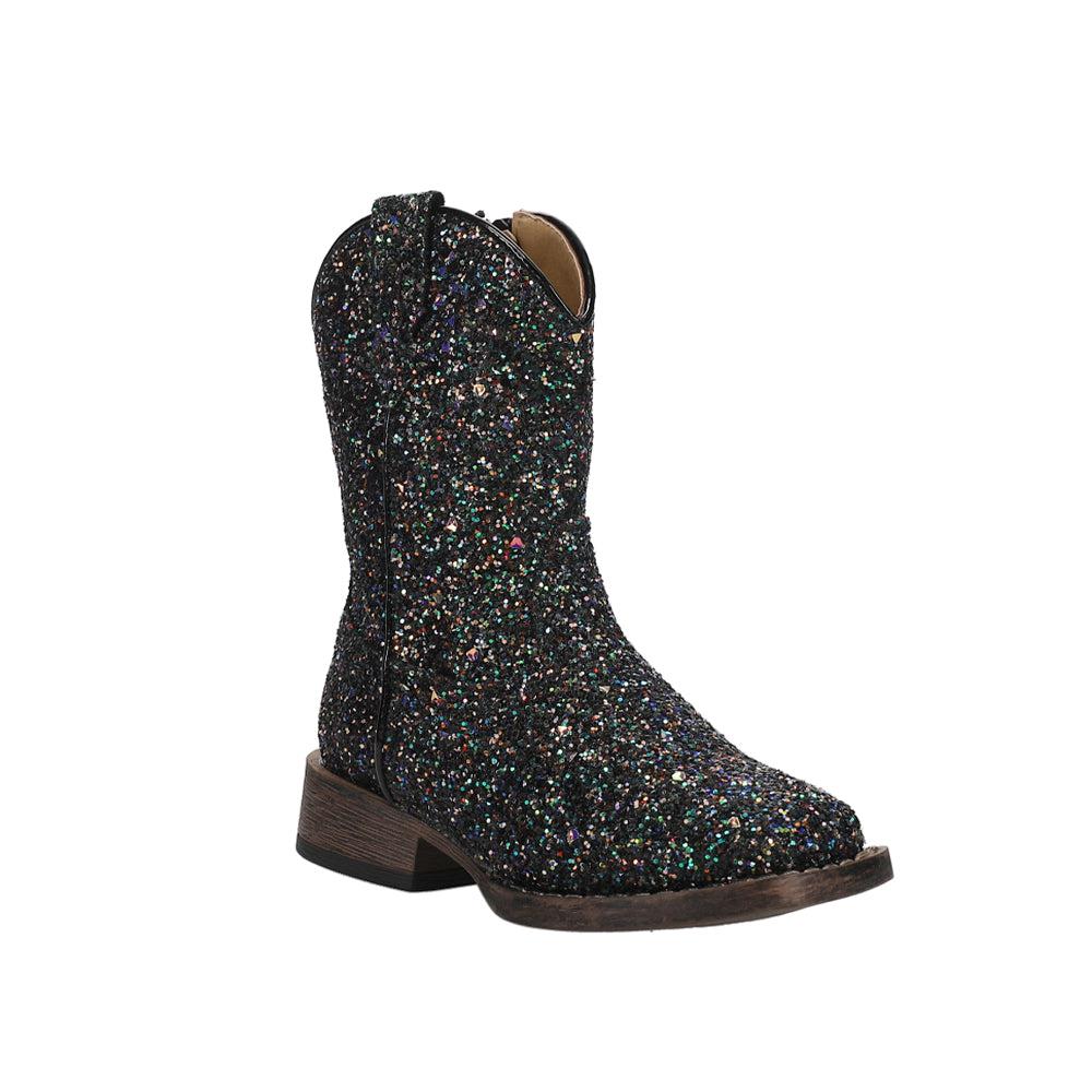 Roper Glitter Galore Square Toe Cowboy Boots (Toddler)