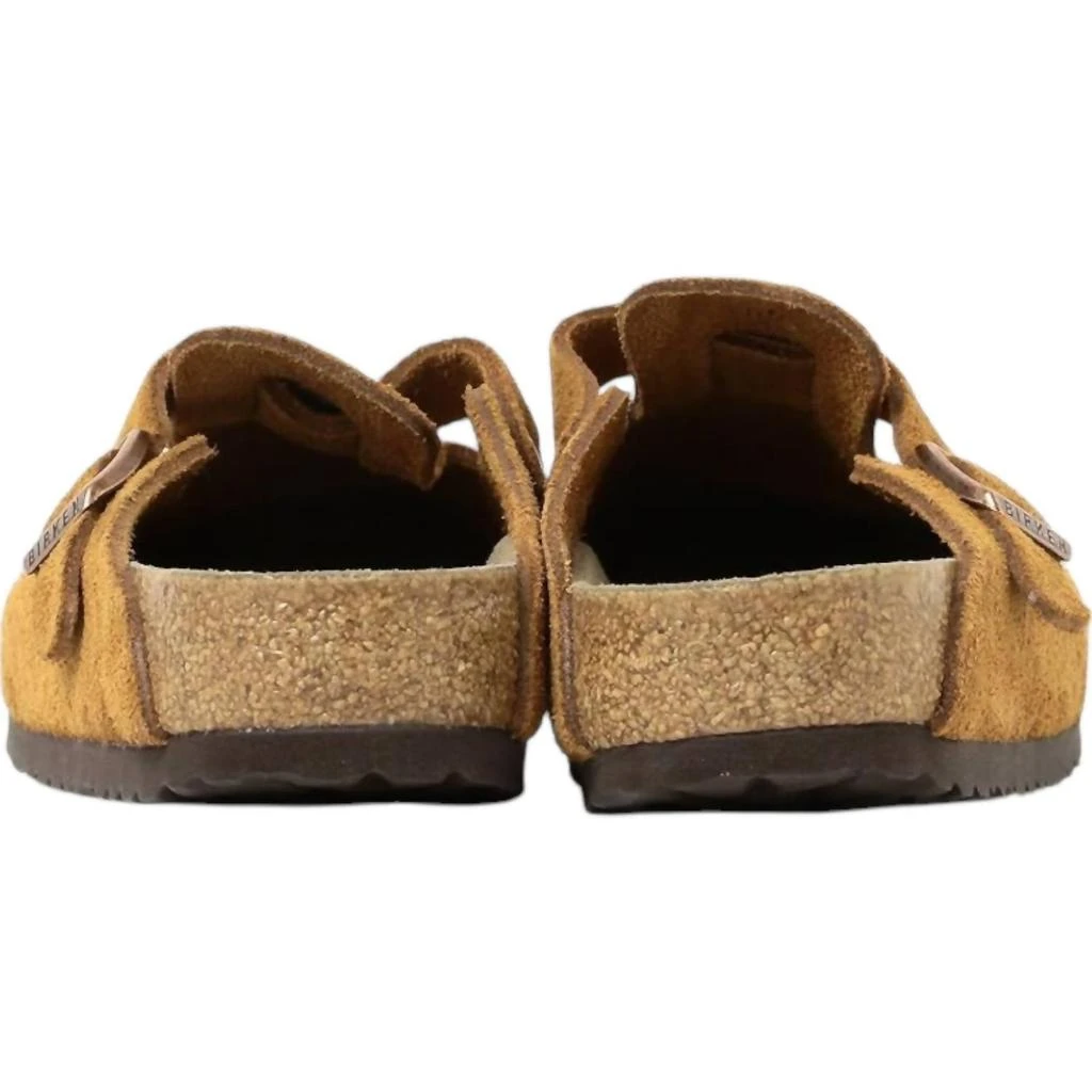 Birkenstock Women's Boston Suede Leather Clogs - Narrow In Latte Cream 5