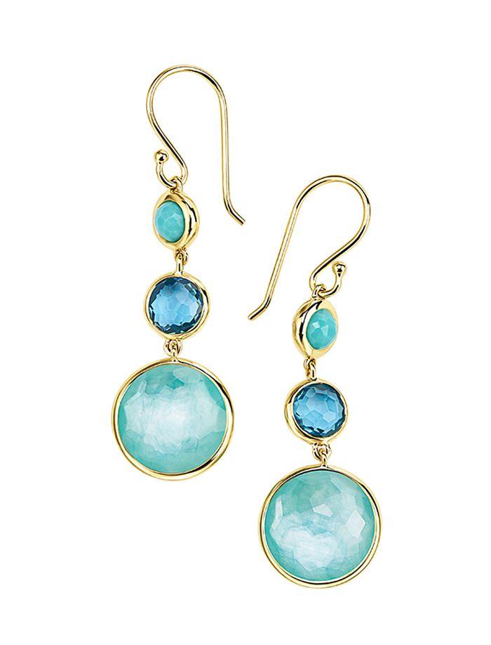 Ippolita 18K Yellow Gold Lollitini Multi-Stone Triple Drop Earrings