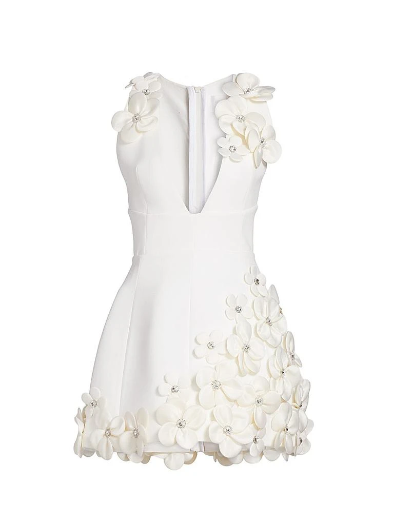 BRONX AND BANCO Estelle Crystal-Embellished Floral-Appliquéd Minidress