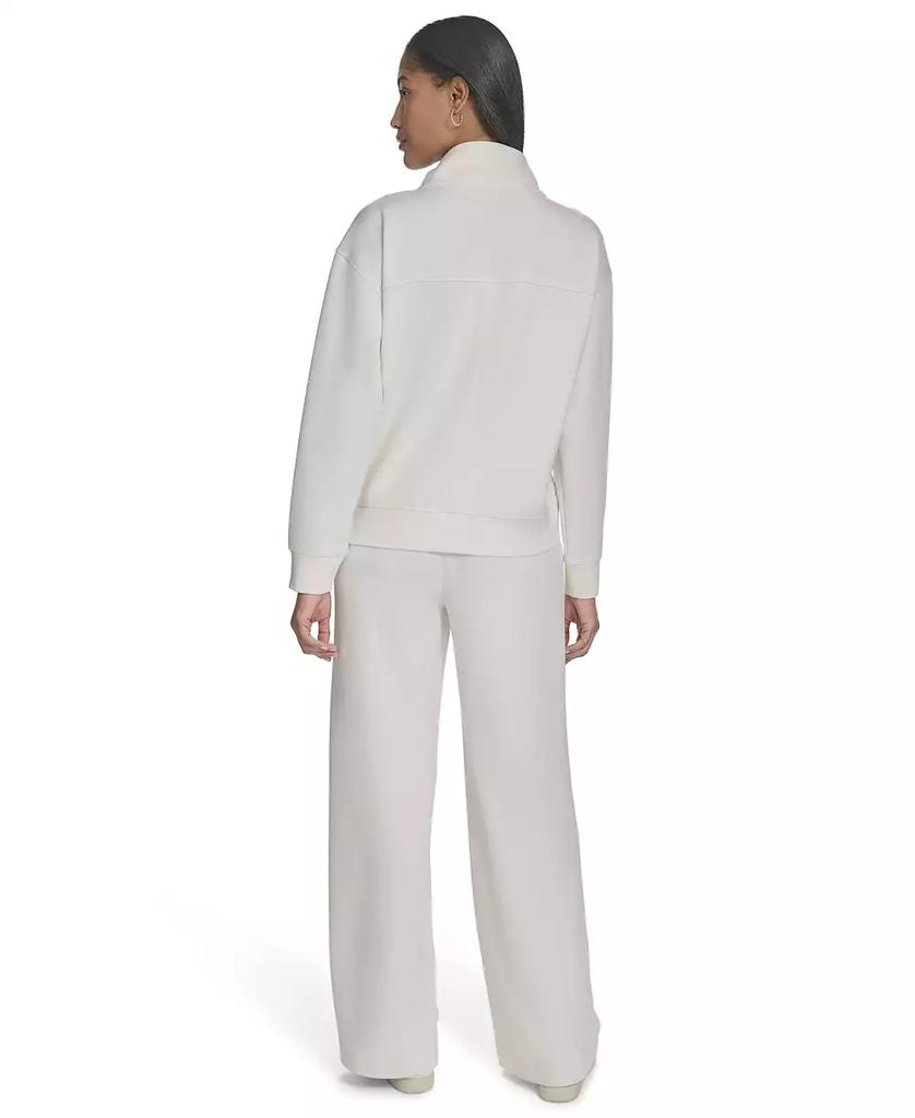 HALSTON Women's Snap-Collar Long-Sleeve Pullover