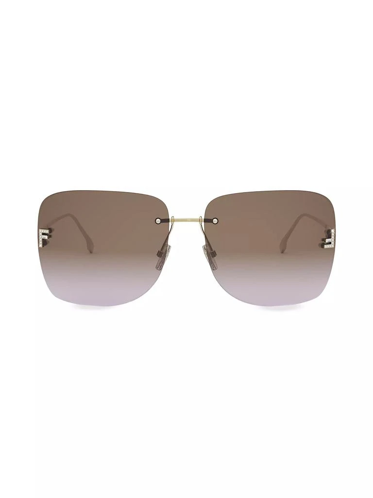 Fendi Fendi First 65MM Crystal-Embellished Square Sunglasses 2