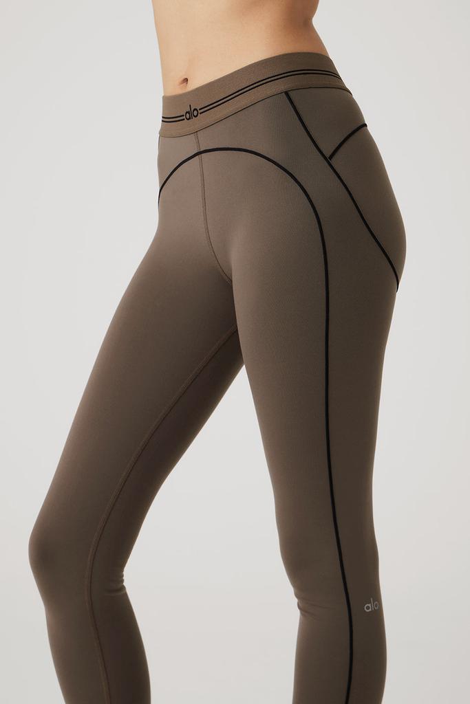 Alo Airbrush High-Waist Heart Throb Legging - Olive Tree