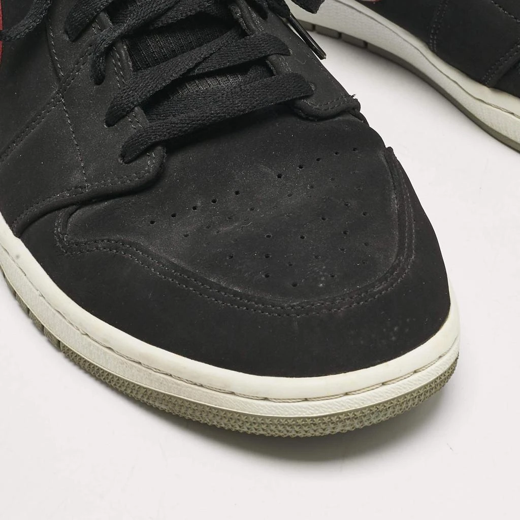 Jordan Air Jordans Black/Grey Durabuck and Leather Jordan 1 Mid Black Particle Grey Gym Red Sneakers Size 45.5 7