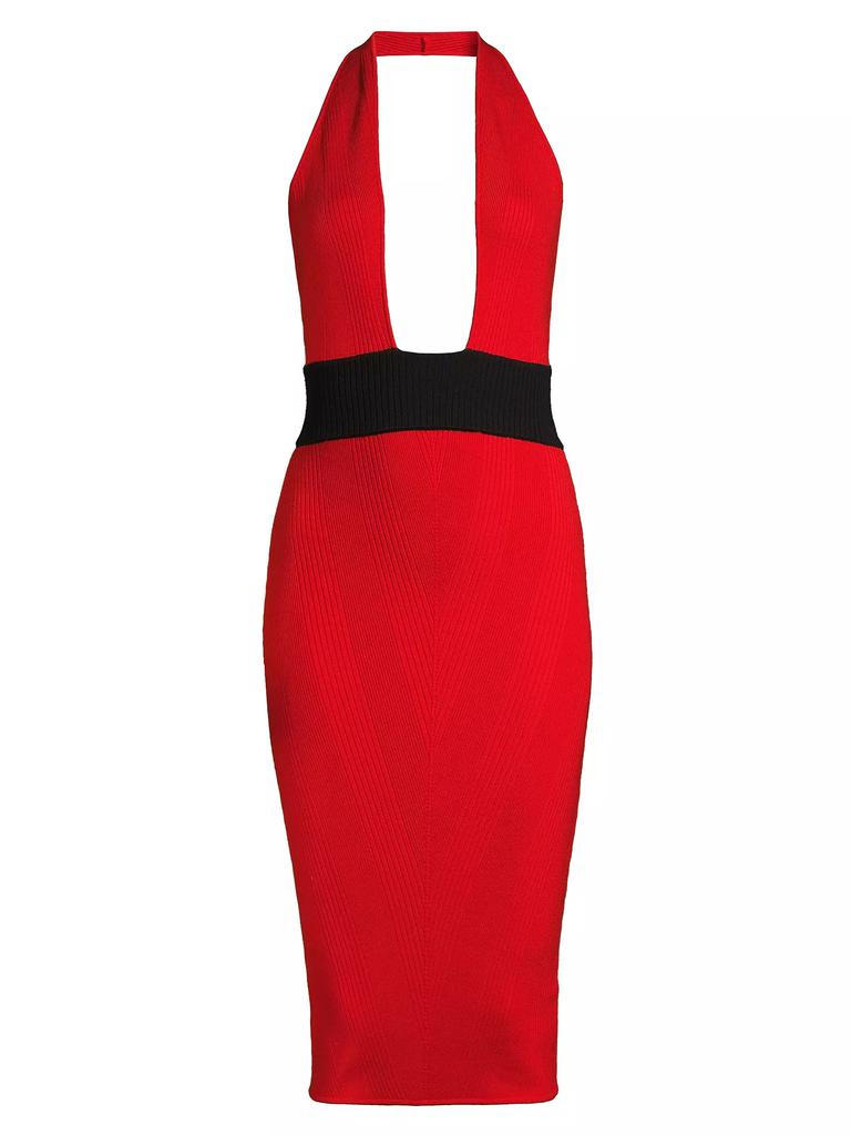 Victor Glemaud Ribbed Merino Halter Dress