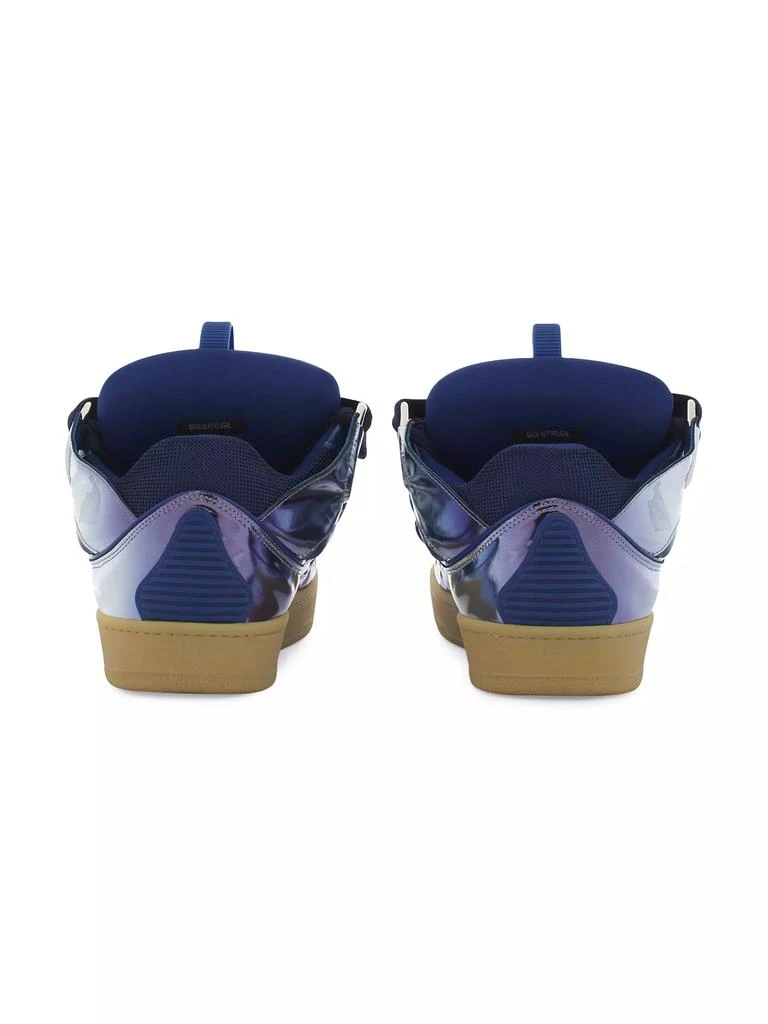 Lanvin Curb Sneakers in Metallic Leather 4