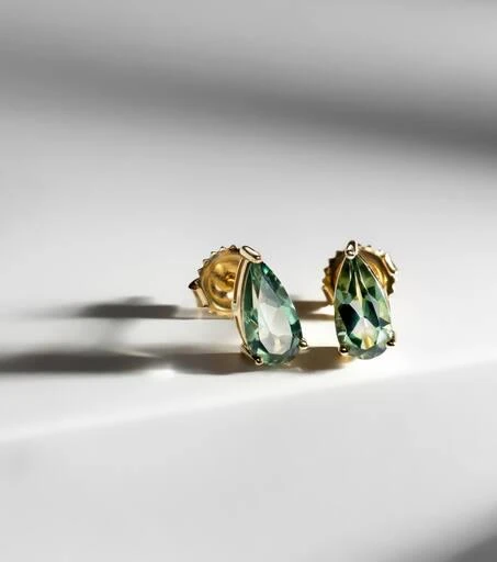 Suzanne Kalan Ayda 14kt gold stud earrings with topaz 5