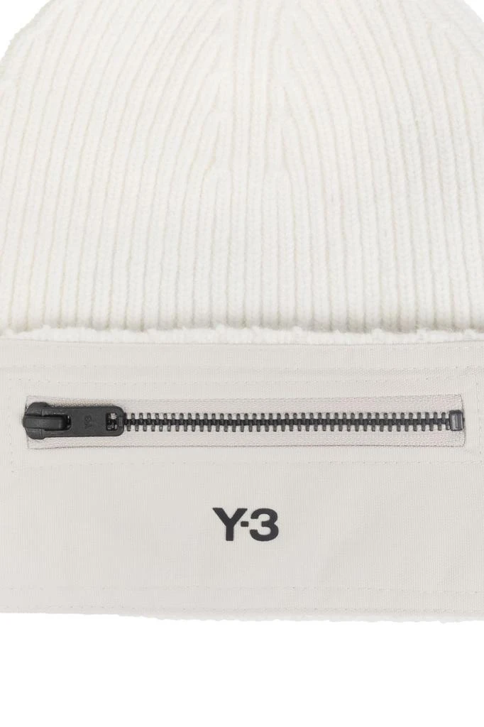 Y-3 Y-3 Logo Printed Ribbed-Knit Beanie 3